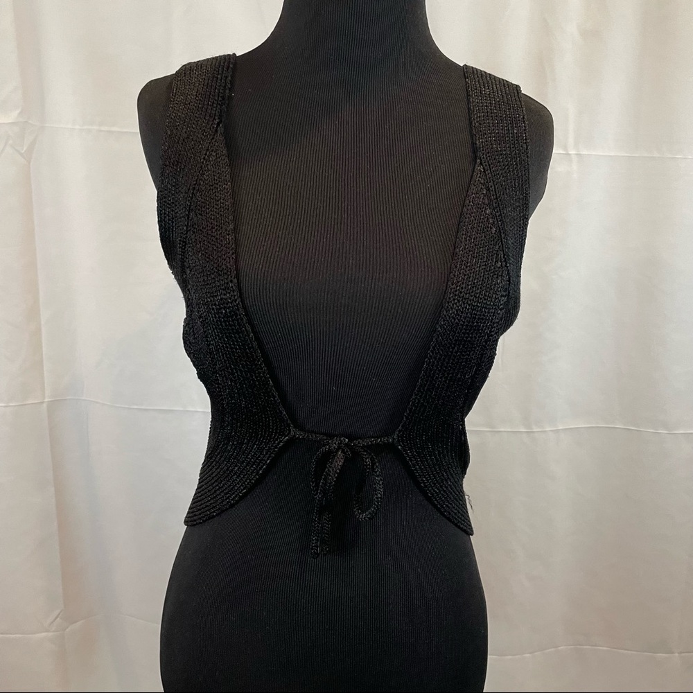 Shiny Bebe black rayon vest